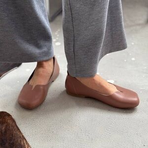 Brown Leather Loafers with Minimalist Design